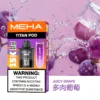 MEHA 魅嗨 TITAN 泰坦 15000口 專用煙彈｜具備 Mesh 網芯炸裂口感與 3% 尼古丁鹽，採用 15ml 巨量裝確保每一口都鮮活飽滿，搭配專用 TITAN 主機