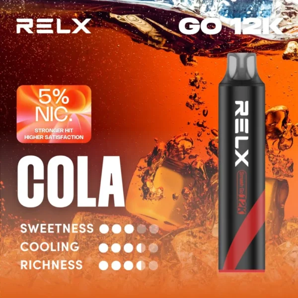 RELX Smash Go 12000口 拋棄式電子煙｜搭載獨家防乾燒技術與 400mAh 穩壓續航，具備 15ml 澎湃大容量與 3%~5% 尼古丁鹽爆爽擊喉感