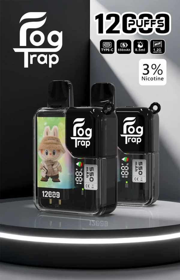 【買十送一】Fog Trap 限量聯名 蠟筆小新 × LABUBU 12000口拋棄式電子煙｜配備油電數位顯示屏，支援雙檔功率切換
