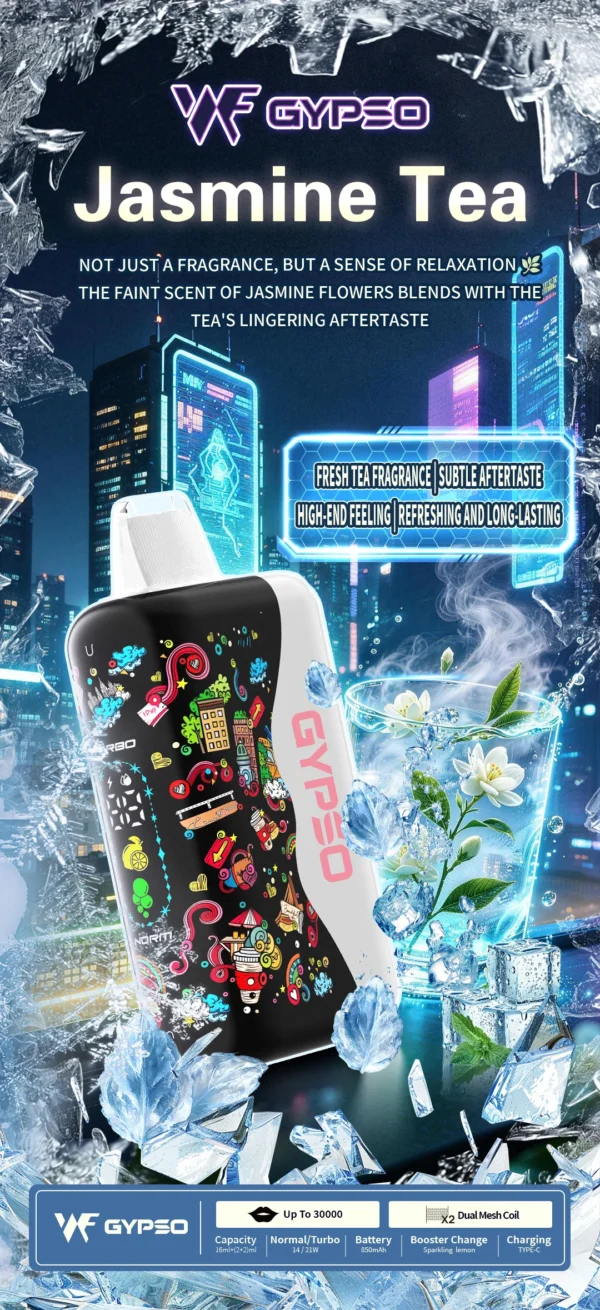 GYPSO 滿天星 30000口拋棄式電子煙｜18ml巨量油艙，支援 Normal/Turbo 雙功率與 Type-C充電