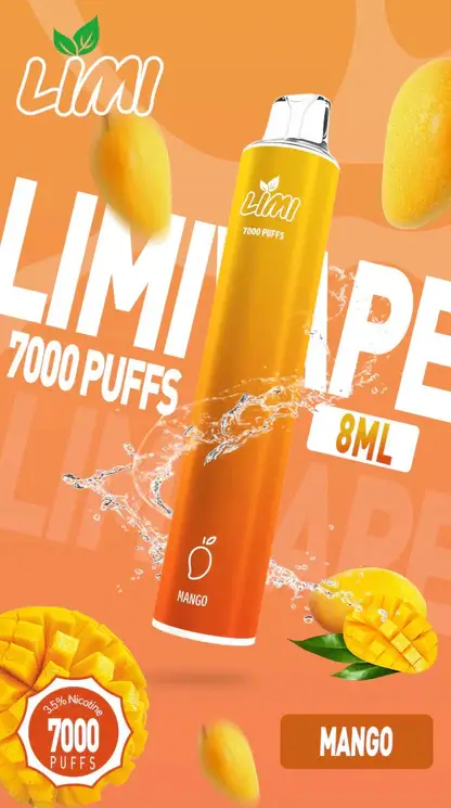 LIMI拋棄式一次性7000口-15.webp LIMI 7000口 拋棄式電子煙|具備 3.5% 尼古丁鹽強勁擊喉感與冰感水果系列清涼口感,搭載吸氣發光 LED 燈條及 650mAh 可充電池
