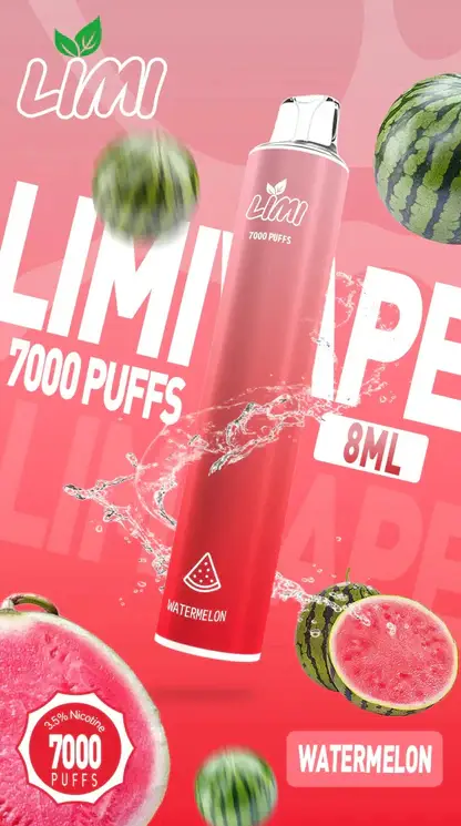 LIMI拋棄式一次性7000口-2.webp LIMI 7000口 拋棄式電子煙|具備 3.5% 尼古丁鹽強勁擊喉感與冰感水果系列清涼口感,搭載吸氣發光 LED 燈條及 650mAh 可充電池