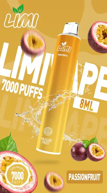LIMI拋棄式一次性7000口-4.webp LIMI 7000口 拋棄式電子煙|具備 3.5% 尼古丁鹽強勁擊喉感與冰感水果系列清涼口感,搭載吸氣發光 LED 燈條及 650mAh 可充電池