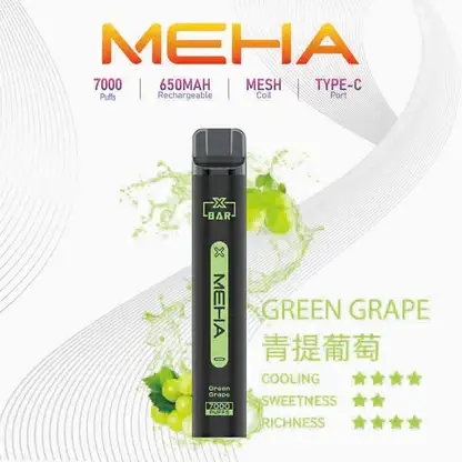 MEHA-XBAR-拋棄式-7000口小黑條-7.webp MEHA XBAR 魅嗨 小黑條 7000口 拋棄式電子煙|具備 3% 尼古丁鹽黃金配方與極強冰感體驗,採用 Mesh 芯爆發力強,搭配 650mAh 大電量可充電長效續航