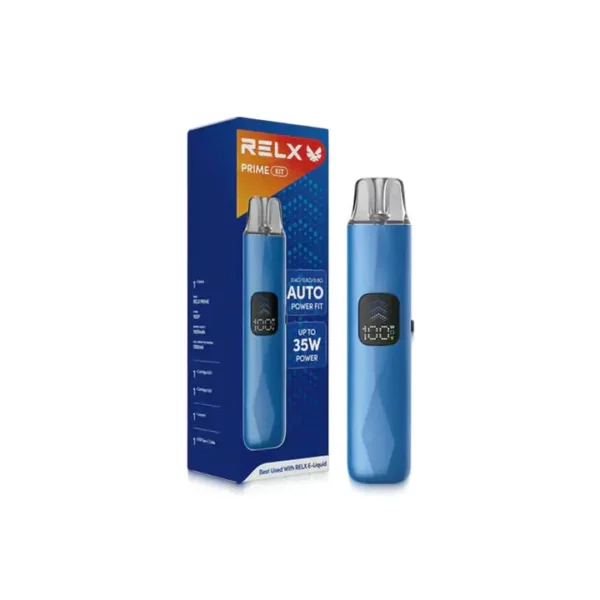 RELX 悅刻 prime kit 注油小煙主機｜支援 35W 暴力輸出與極致濃郁霧化，配備防漏濾芯、1000mAh 超強續航及 LED 螢幕即時顯示，通用小煙煙油