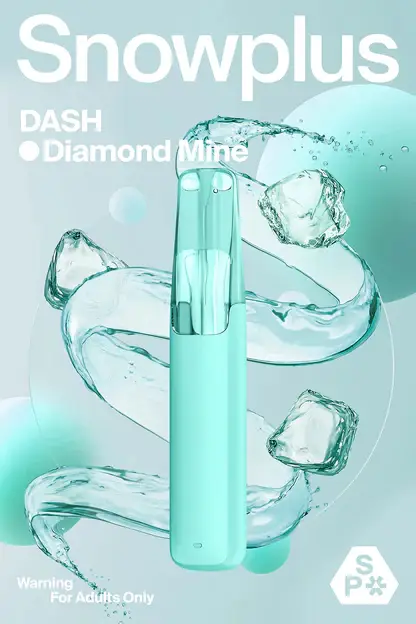 Snowplus DASH 4000口 拋棄式電子煙｜搭載獨家鴨嘴獸人體工學吸嘴與不掉味技術，結合 7.5ml 大容量不乾燒與 3% 尼古丁鹽，帶來極致貼合的吸氣體驗